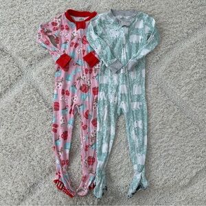 Honest Baby Clothing Organic Cotton Holiday Snug-Fit Footed Pajamas